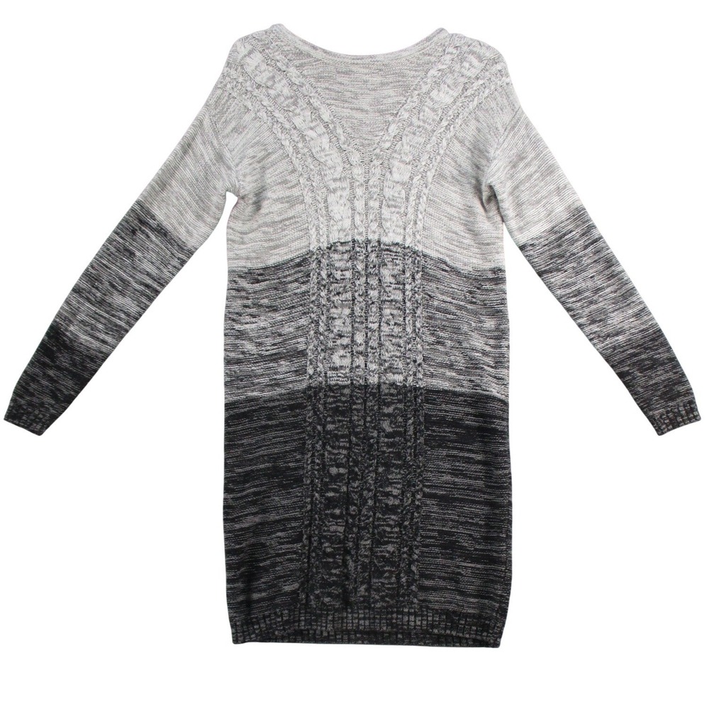 Old Navy Womens Gray Black Colorblock Cable Knit Sweater Dress Size M
